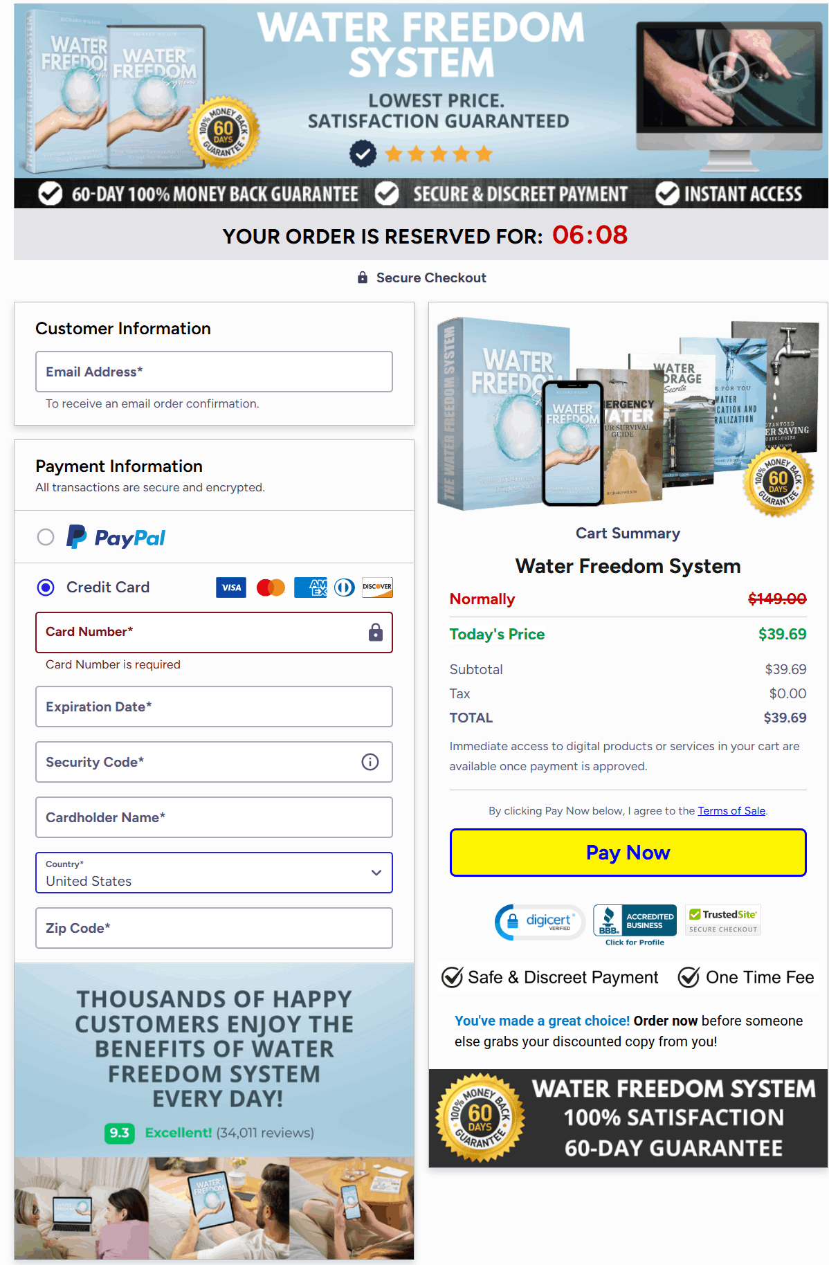 Water-freedom-system-checkout-page